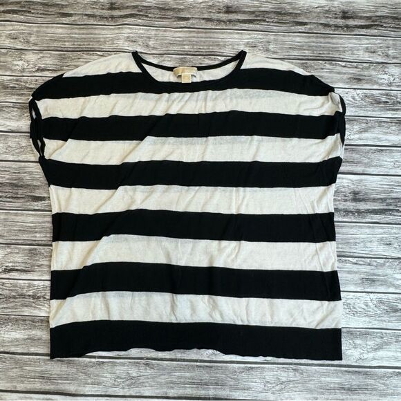 Michael Michael Kors MK Women's Sweater Shirt White Black XS Extra Small Dolman - Picture 3 of 11